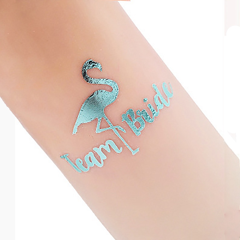 Low Price Factory Wholesale Custom Romance Blue Wedding Bachelorette Party Team Bride Temporary Waterproof Arm Tattoo Sticker